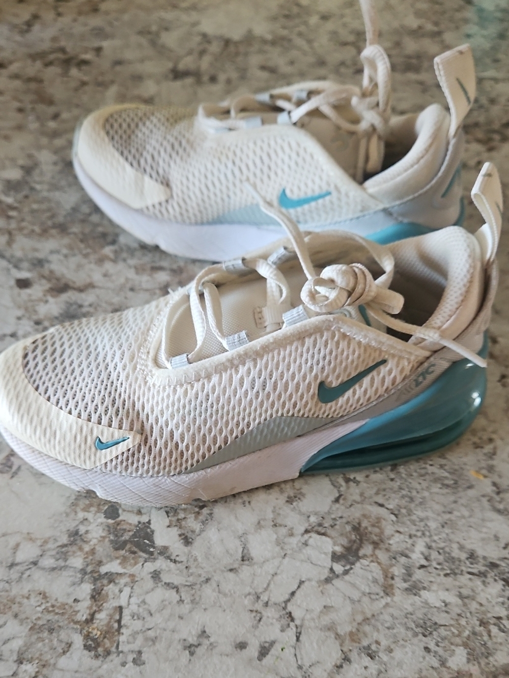 Nike Kids Air Max 270 — White with Teal Accents
